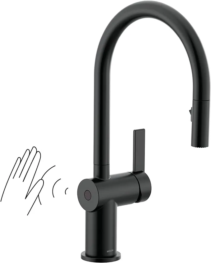 Moen 7622EWBL Cia Matte Black One-Handle Pulldown Kitchen Faucet