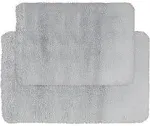 Villa Luxe 2-Pc. Faux-Fur Memory Foam Bath Rug Set Gray Silver 20 x 32 &amp; 17 x 24