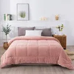 Kasentex Warm Plush Comforter, Ultra Soft Cozy Reversible Sherpa Machine Washable Bedding - Rose - Twin