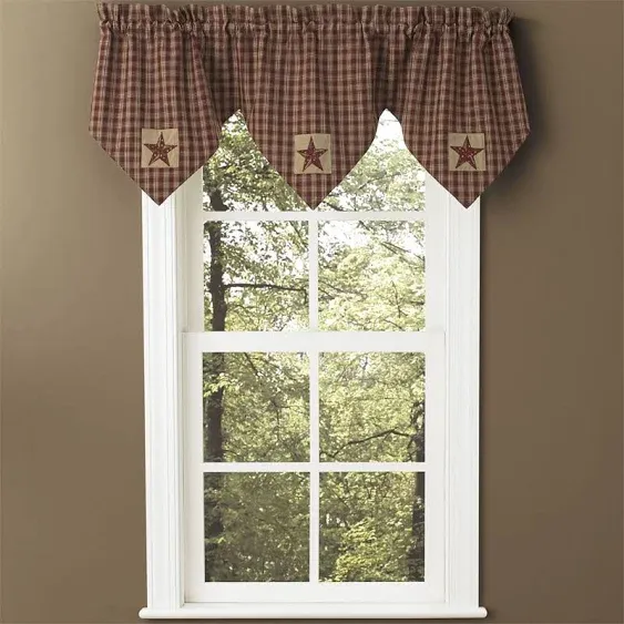 Sturbridge Patch Valance Triple Point Wine 60x20”