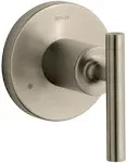 Kohler K-T14490-4-BN Vibrant Brushed Nickel Purist Valve Trim with Lever Handle for Volume Control Valve