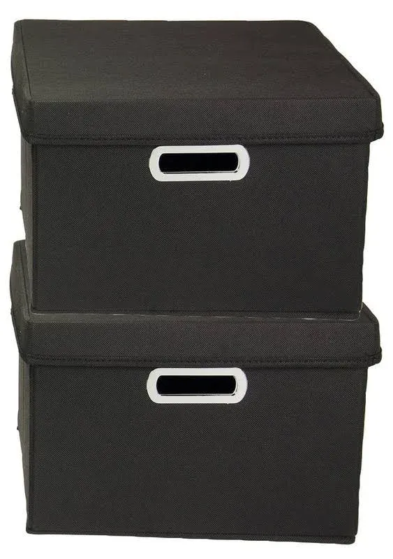 Fabric Storage Boxes With Lids And Handles Black