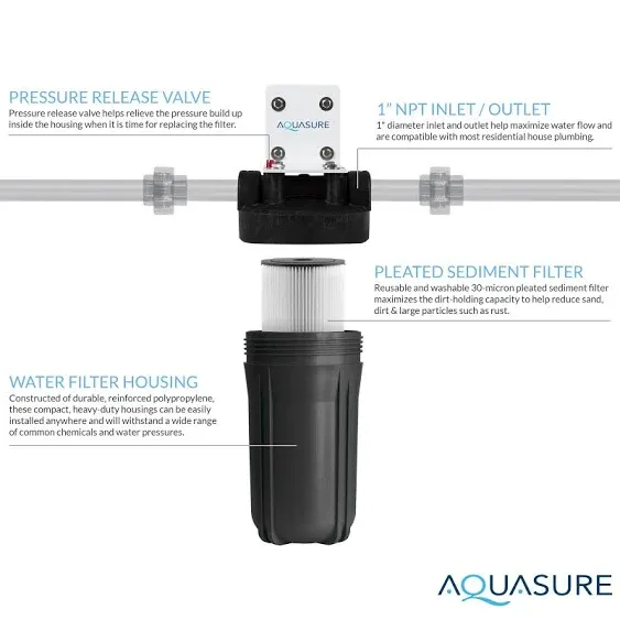 Aquasure Harmony 48,000 Grain Fine Mesh Water Softener with Pleated Sediment Pre-Filter