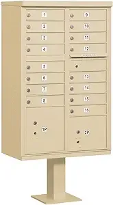 Salsbury Industries 3316SAN Cluster Box Unit,16 Doors,Sandstone