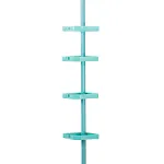 4 Tier White Corner Caddy/Tray Shower Organizer, Adjustable Spring Tension Rod