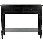 Samantha 36 in. 2-Drawer Black Wood Console Table