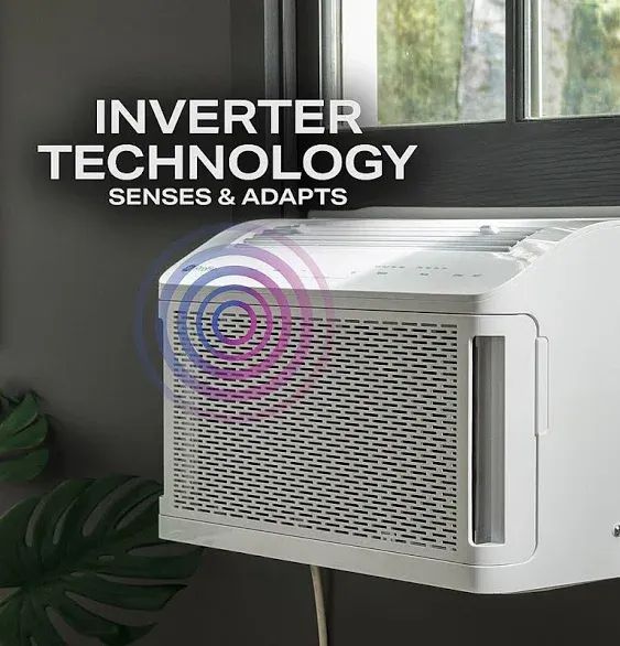 GE Profile Clearview Inverter Window Air Conditioner 12,200 BTU Smart Home White