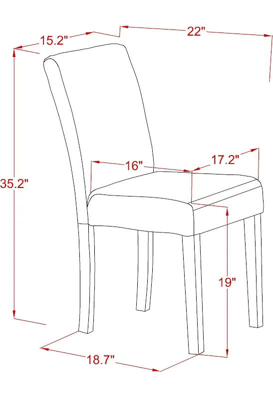 East West Furniture Abbott 35" Linen Dining Chairs in Oak/Beige (Set of 2) - Abp4t04