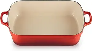 Le Creuset Enameled Cast Iron Signature Rectangular Roaster, 5.25 qt. (11.7" x 16.8") , Cerise