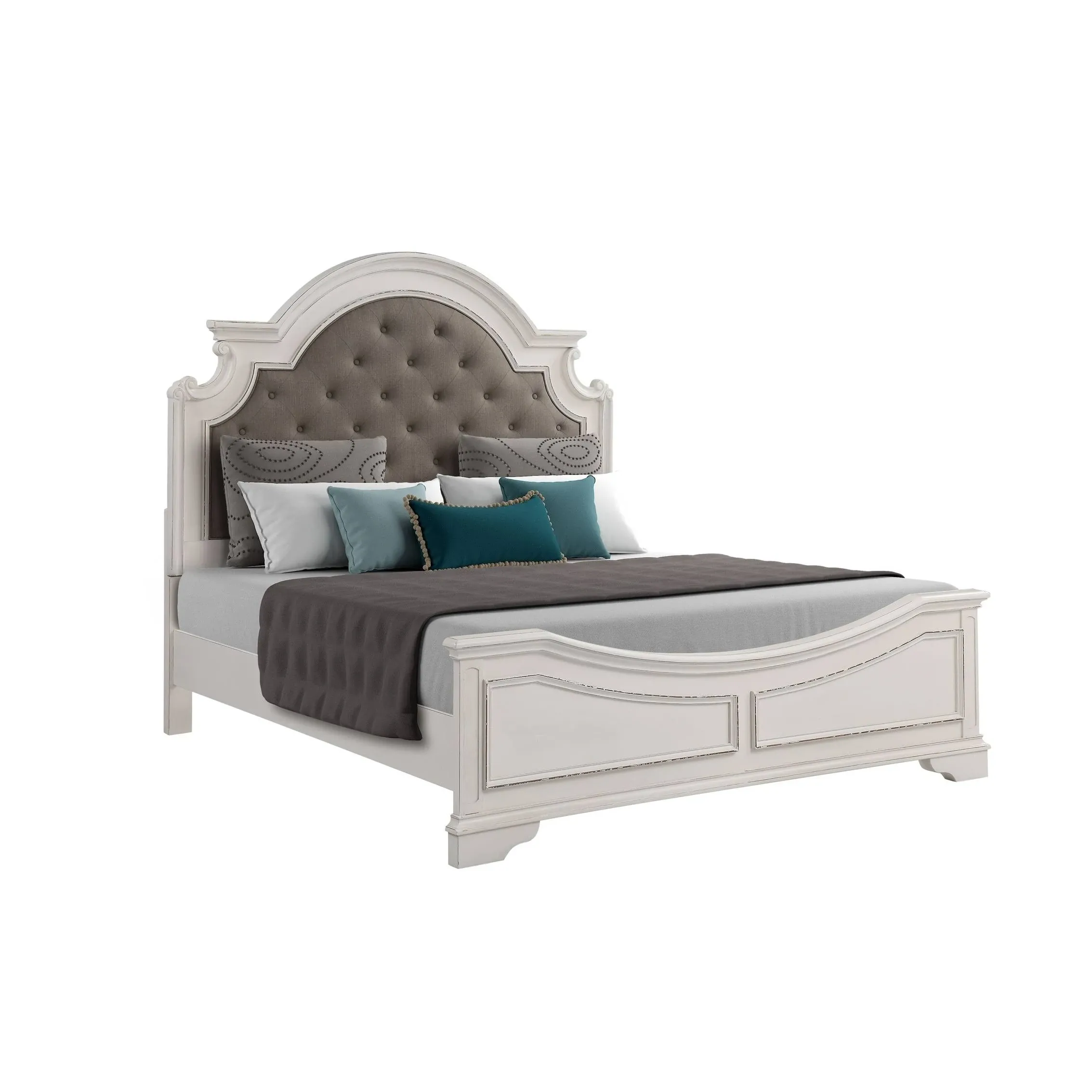 Roundhill Furniture Laval Upholstered Panel Bed, Size: King