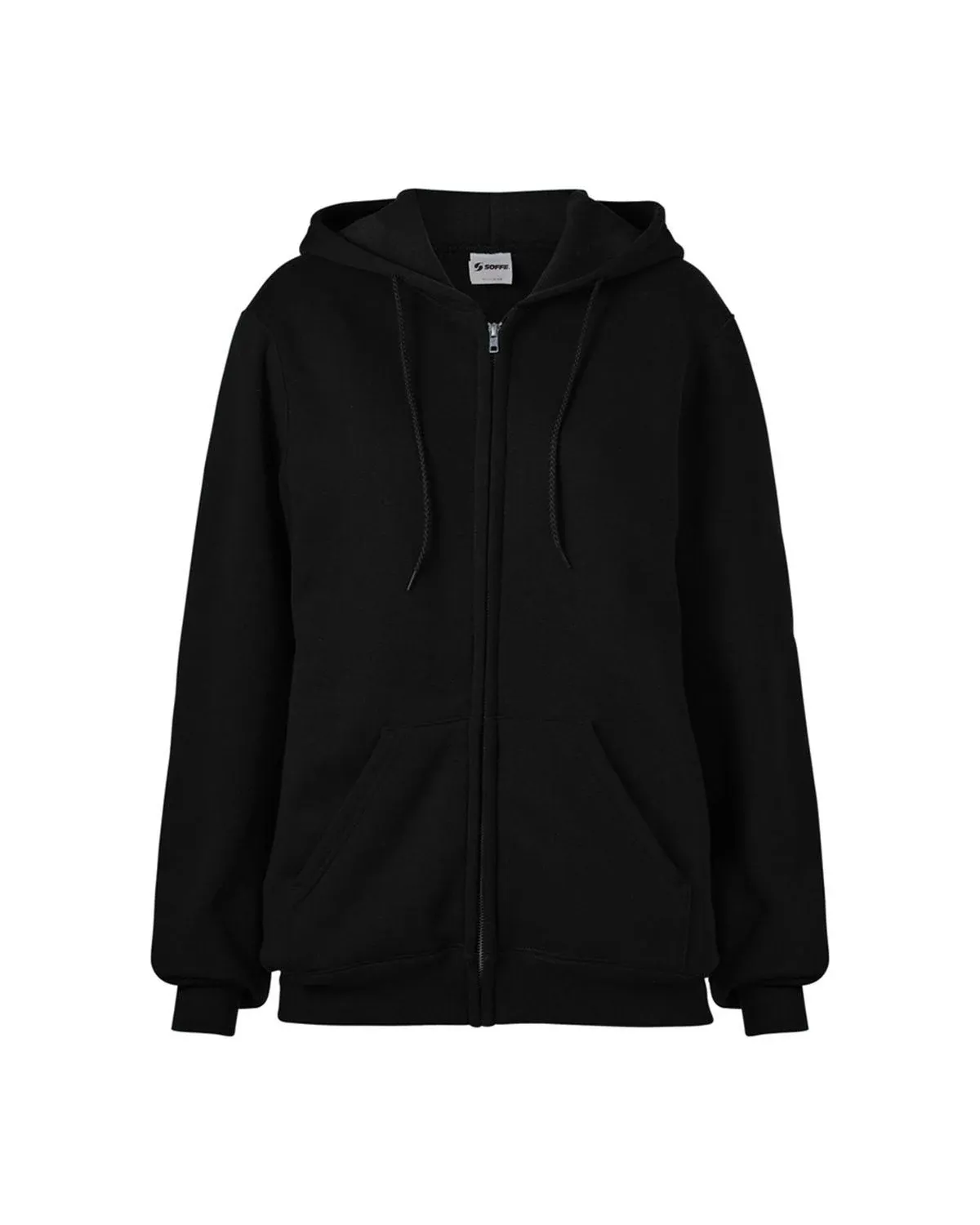 Soffe 9377 Adult Classic Zip Hooded Sweatshirt - Black - S