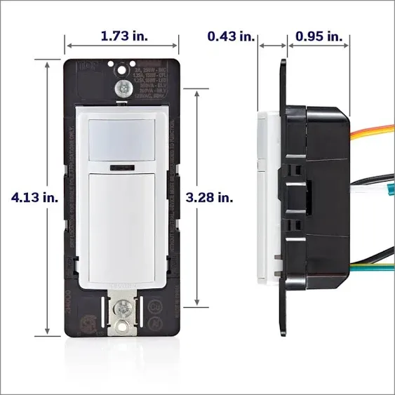 Leviton DOS15-1LZ Decora Occupancy Motion Sensor Light Switch, Auto-On, 15A, Residential Grade, Single Pole, Multi-Way or Multi-Sensor