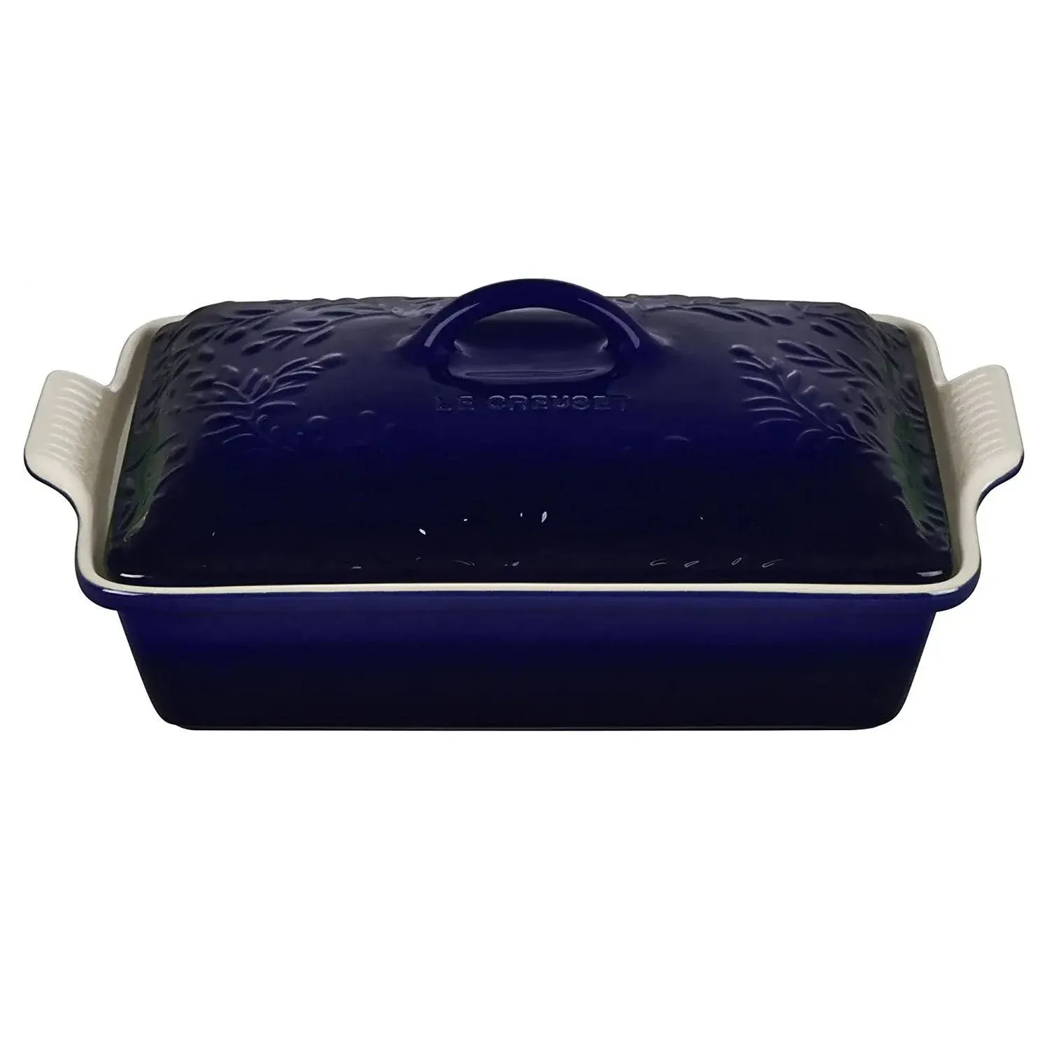 Le Creuset Olive Branch Collection Heritage Rectangular Casserole | Stoneware Indigo, 4 qt.