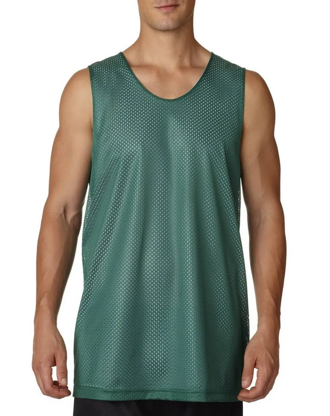 A4 NF1270 Adult Reversible Mesh Tank Hunter/White Small