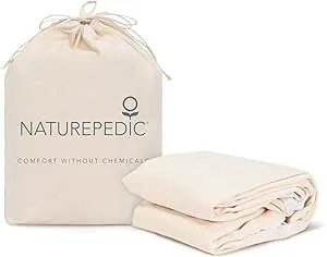 Naturepedic Organic Waterproof Mattress Protector Pad - Washable & Reusable Fitted Stretch Knit Mattress Cover - Highly Absorbent Bed Incontinence Pads - Breathable Fitted Cover for Full 9"-16"