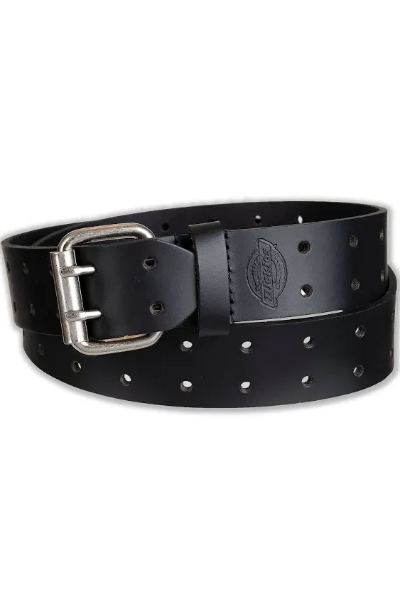 New Dickies Men&#039;s Leather Two Hole Double Prong Bridle Belt