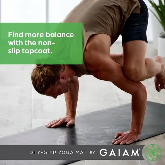 Gaiam 5mm Dry-Grip Yoga Mat - Camo