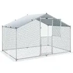 VEVOR Large Metal Chicken Coop with Run Walk-In Chicken with Cover