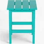 WestinTrends Outdoor Patio Adirondack Side Table, Turquoise, Blue