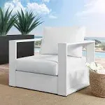 Modway Tahoe Aluminum Outdoor Patio Armchair in White White