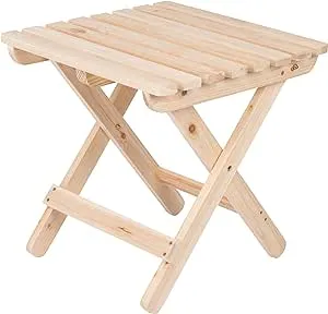 Shine Company 4109N Adirondack Square Outdoor Folding Side Table – Natural