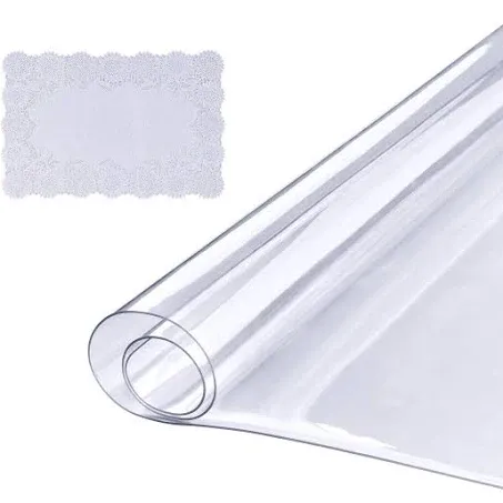 VEVOR 24x 48 in. Clear Table Cover Protector 1.5 mm Thick PVC Plastic Tablecloth