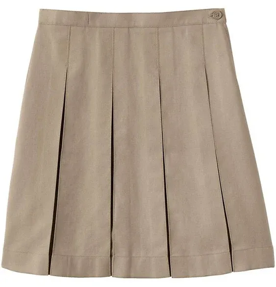 Lands' End School Uniform Women's Solid Box Pleat Skirt Above Knee