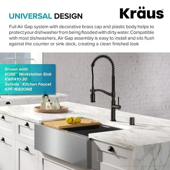 Kraus Dishwasher Air Gap - Brushed Brass KAG-1BB