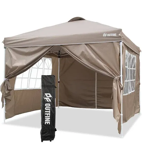 OUTFINE Patio Canopy 10&#039;x10&#039; Pop Up Commercial Instant Gazebo Tent, Outdoor P...