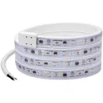 Maxxima 60 in. LED Under Cabinet Strip Light, Hardwired, 2300 Lumens, 3000K Warm White, 120V White Cove Light