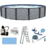 Blue Wave NB19833 Affinity 18-ft Round 52-in Deep Above Ground Swimming Pool Gray