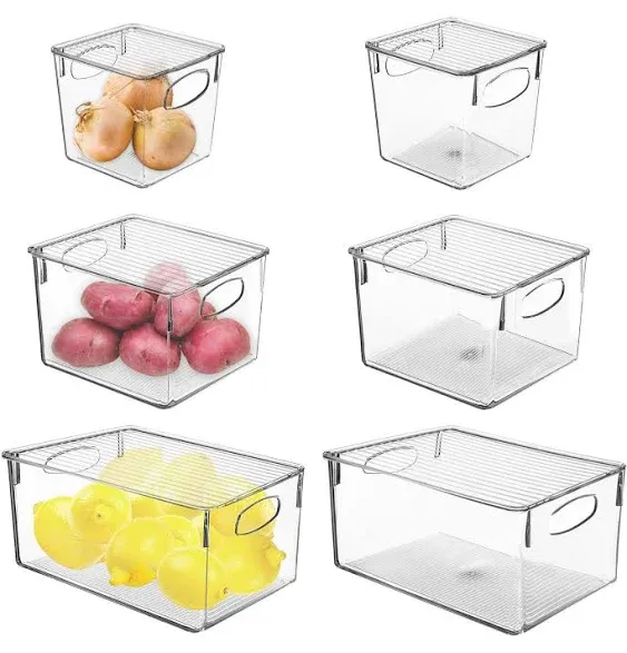 SORBUS 6-Pack (8-in W x 6.25-in H x 11.37-in D) Clear Plastic Stackable Bin Lowes.com