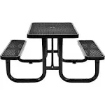 Global Industrial - 695485BK - 4 ft. Rectangular Outdoor Steel Picnic Table, Expanded Metal, Black