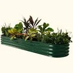 Vego Garden 11 inch Tall 9 in 1 Modular Metal Raised Garden Bed Kit - British Green