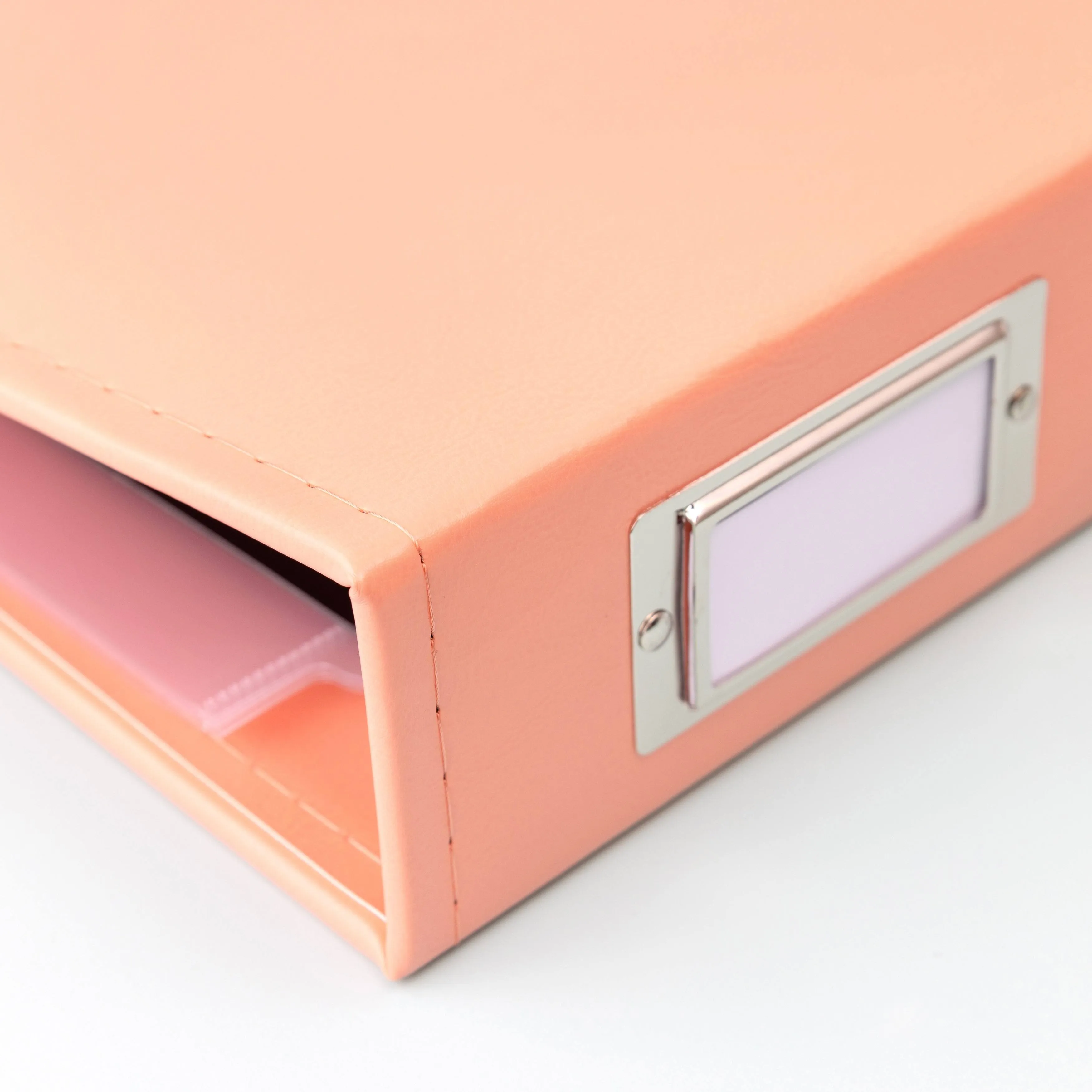 We R Classic Leather D-Ring Album 12"x12" Coral