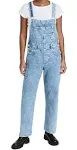 Free People Women's Ziggy Denim Overalls, Powder Blue, XL