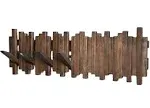 Natural Wood Wall Mounted Piano Coat Rack| Coat Rack (walnut color) 7 Hooks