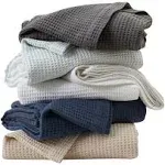 Great Bay Home Mikala Collection Cotton Waffle Weave Blanket, Full/Queen - Navy