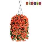 Artificial Fake Hanging Flowers Plants Baskets for Outdoor Fall Decoration, F...