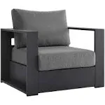 Modway Tahoe Outdoor Patio Powder-Coated Aluminum Armchair - Gray Charcoal