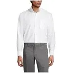 Lands' End Men's School Uniform Long Sleeve Solid Oxford Dress Shirt - White