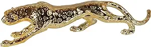 Standing Gilt Leopard 22 Inches Long, Size: 22.00 x 4.75 x 5.50, Gold