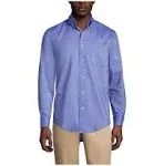 Lands' End School Uniform Men's Tall Long Sleeve Solid Oxford Dress Shirt - Large - French Blue