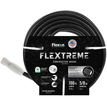 Flexon Flextreme Contractor Grade Hose, Black, 5/8&#034; x 100&#039;