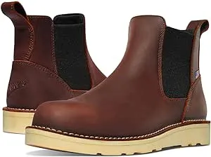 Danner 6” Bull Run Chelsea Work Boots for Men - Oiled Full-Grain Leather Upper with Mesh Lining, 3-Density Cushion Footbed, and Non Slip Wedge Outsole