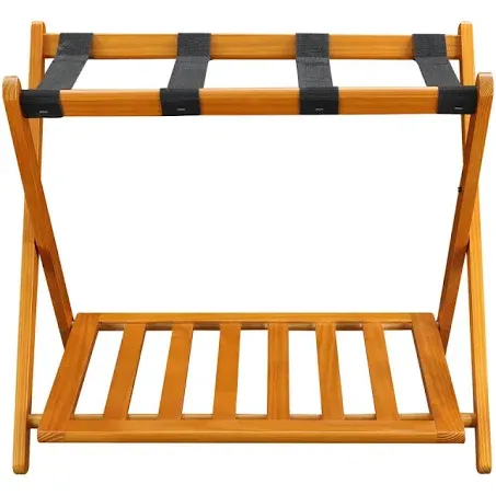 Racimos Luggage Rack with Shelf - Honey Oak