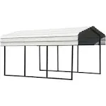 Arrow Steel Carport 10 x 29 x 7 ft. Galvanized Eggshell