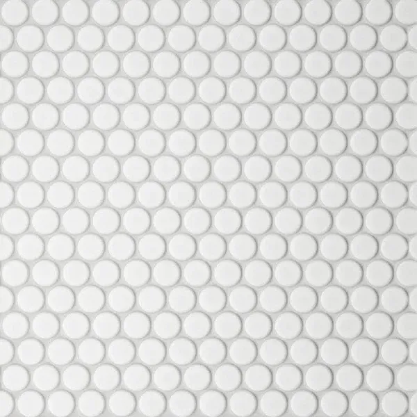 Bed Rosian Tile & Stone Le Cafe Penny Round Matte Porcelain Mosaic Tile