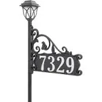 Address America USA Handcrafted Boardwalk Customized Double-Sided Reflective Home Address Sign for Yard and Solar Decorative Light for 911 Number