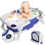 Collapsible Baby Bathtub for Infants to Toddler, Portable Travel Bathtub Mult...